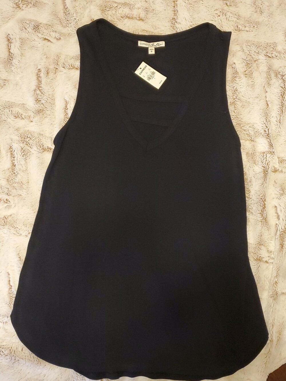 Express Black V-Neck Strappy Tank - Express